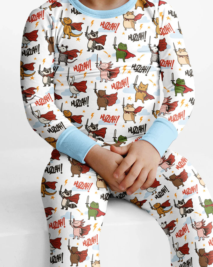 Zweiteiliges Langarm-Pyjama-Set mit Sommerfrüchten