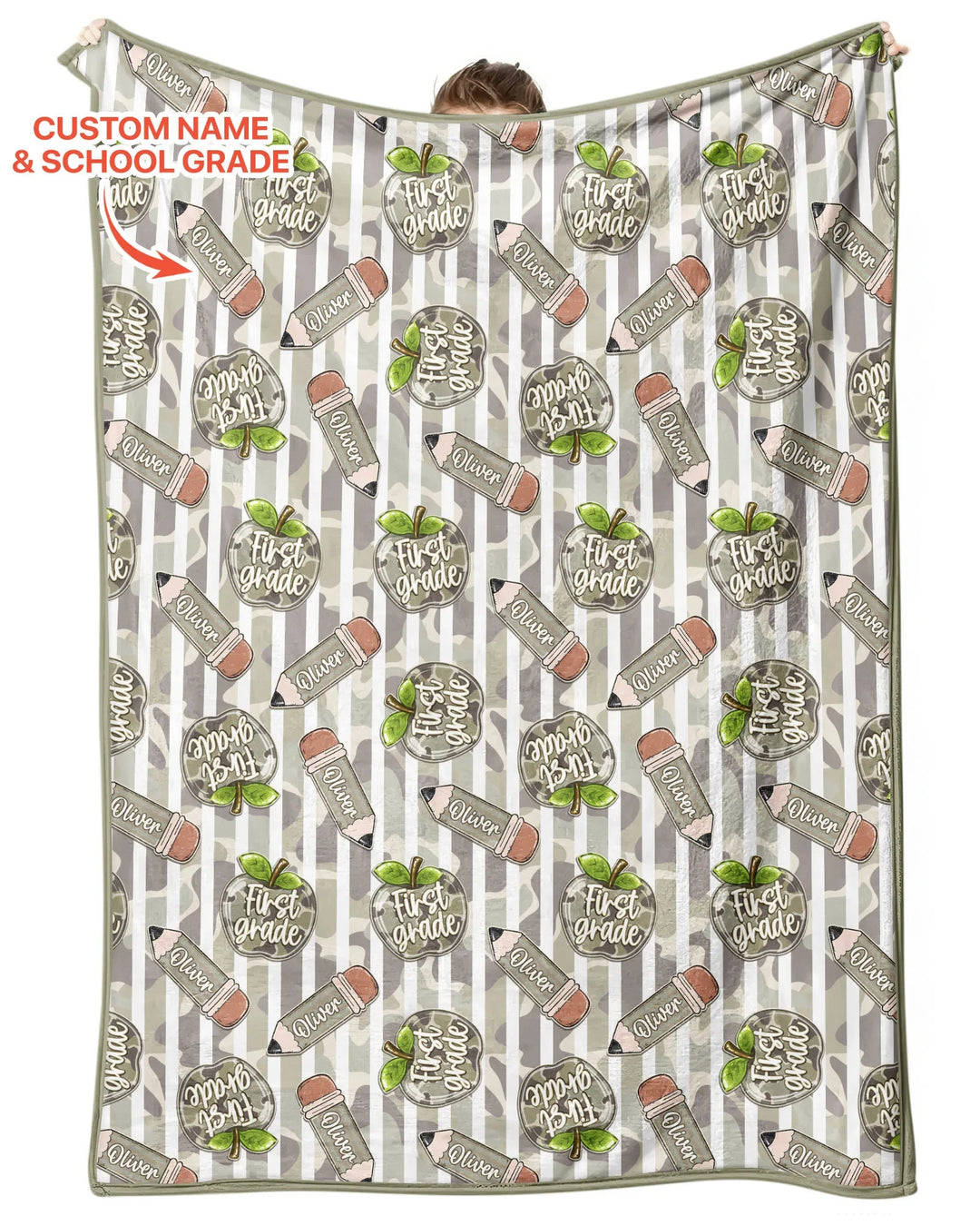 Custom Name Camo Apple Days Bamboo Blanket