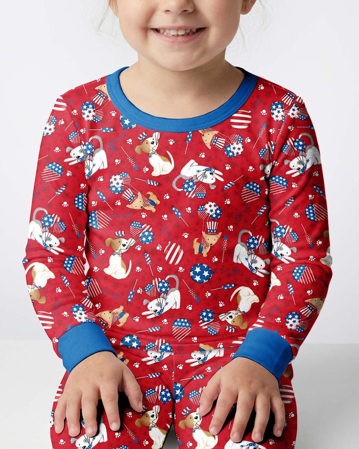 Zweiteiliges Langarm-Pyjama-Set mit Sommerfrüchten