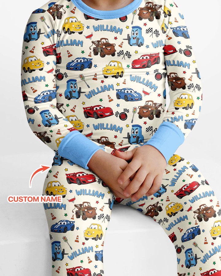New Version Car Movie Bamboo Two Piece Long Sleeve Pajama Set