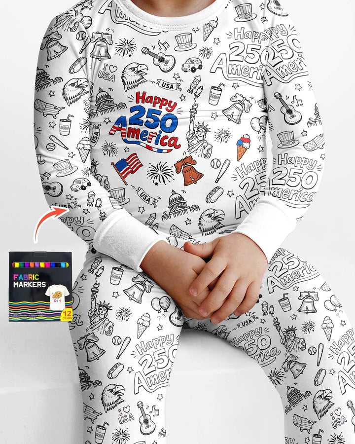 Zweiteiliges Langarm-Pyjama-Set mit Sommerfrüchten
