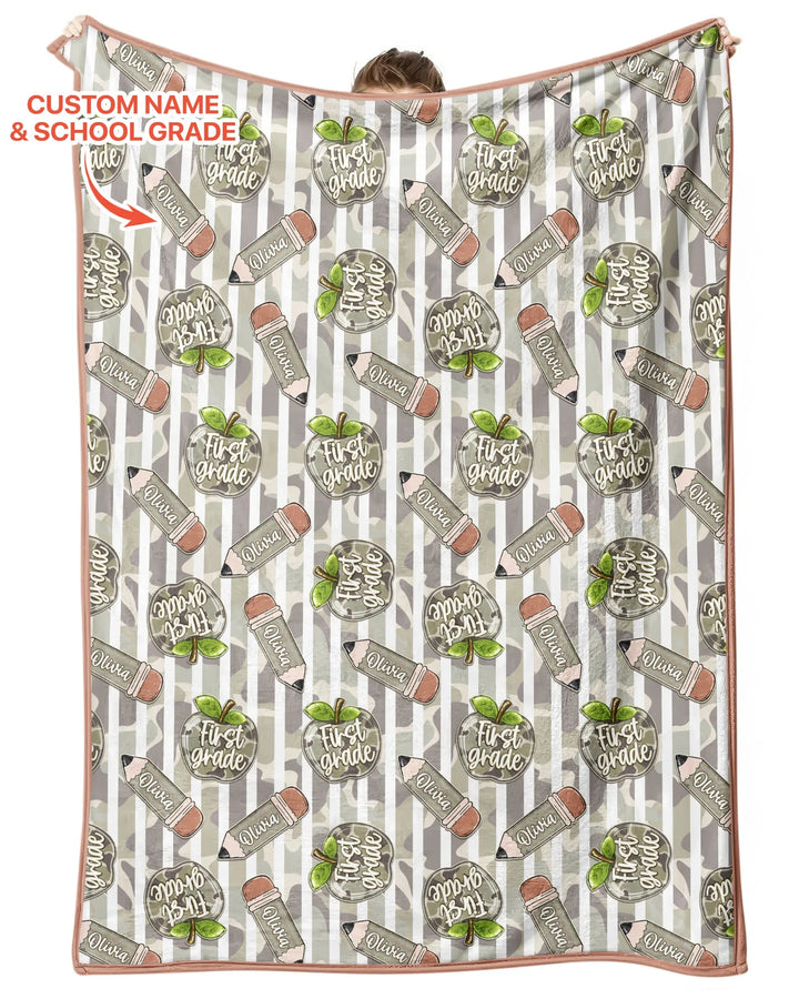 Custom Name Camo Apple Days Bamboo Blanket