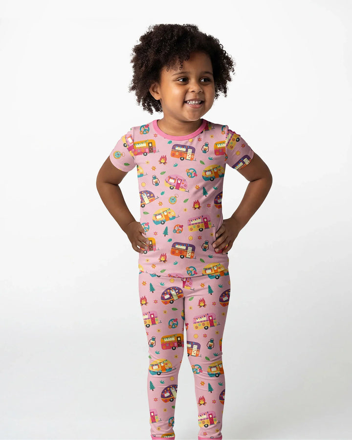 Happy Little Camper Bamboo Two Piece Short Sleeve Pajama Set