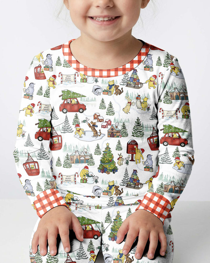Holiday Village Friends Bamboo Two Piece Long Sleeve Pajama Set