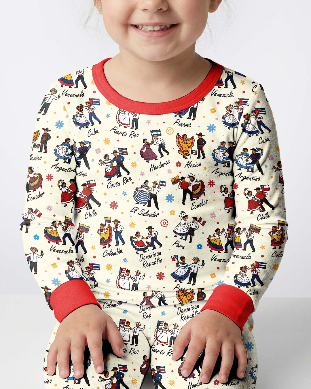 Zweiteiliges Langarm-Pyjama-Set mit Sommerfrüchten