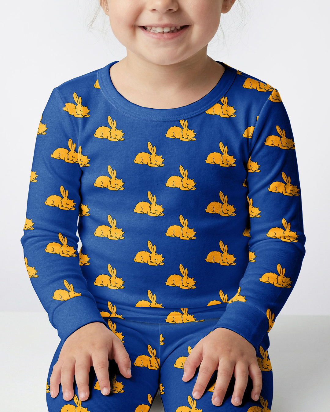 Sleepy Golden Bunnies Bamboo Two Piece Long Sleeve Pajama Set