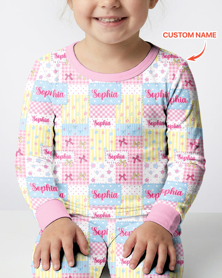 Zweiteiliges Langarm-Pyjama-Set mit Sommerfrüchten