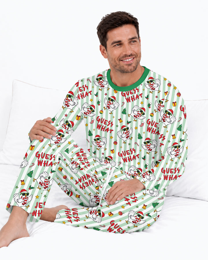 Guess What Chicken Butt Christmas Bamboo Men's Pajama Set
