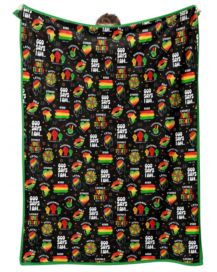 God Says I Am Juneteenth Blessings Bamboo Blanket