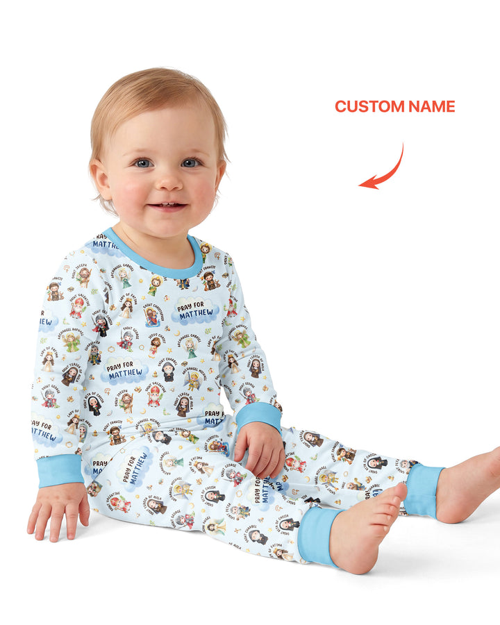 Catholic All Saints Bamboo Two Piece Long Sleeve Pajama Set