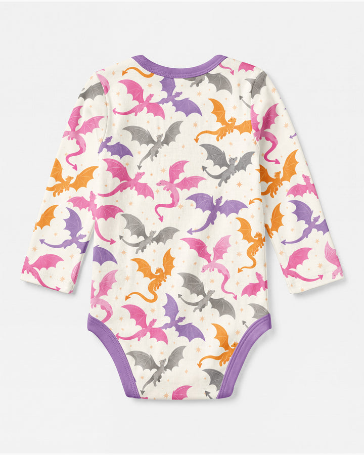 Custom Name Dragon Reading Buddy Bamboo Bodysuit