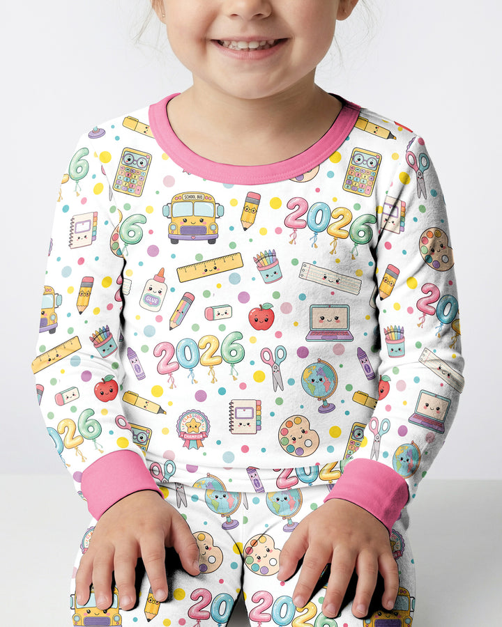 Zweiteiliges Langarm-Pyjama-Set mit Sommerfrüchten