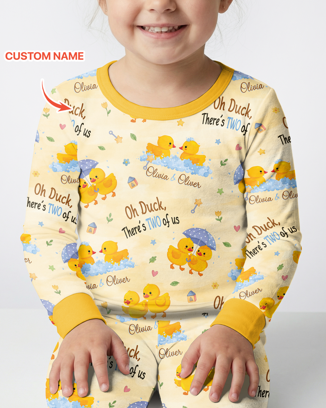 Oh Duck There's Two Of Us Twin Bamboo Two Piece Long Sleeve Pajama Set