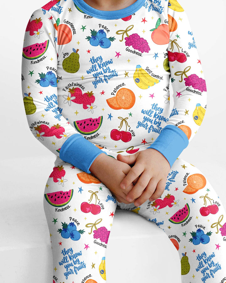 They Will Know You By Your Fruits Bamboo Two Piece Long Sleeve Pajama Set