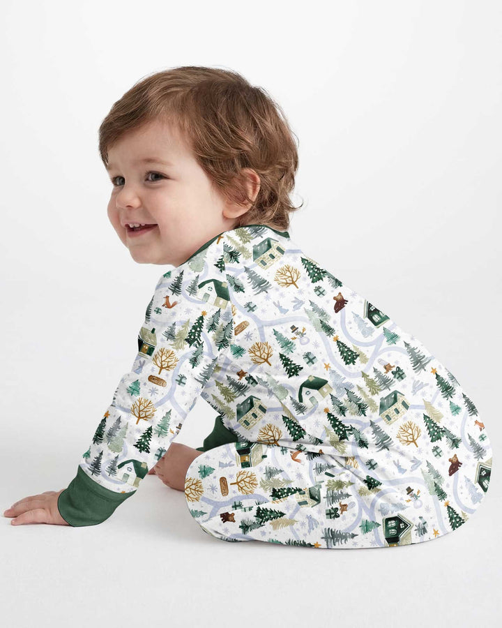 Winter Woodland Village Bamboo Convertible Zippy