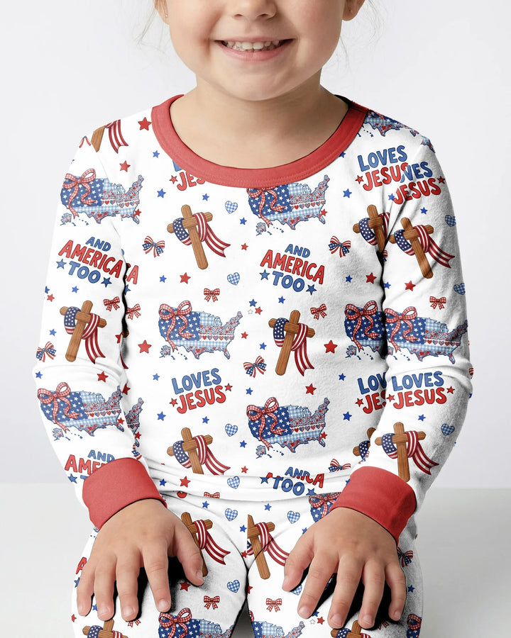 Zweiteiliges Langarm-Pyjama-Set mit Sommerfrüchten