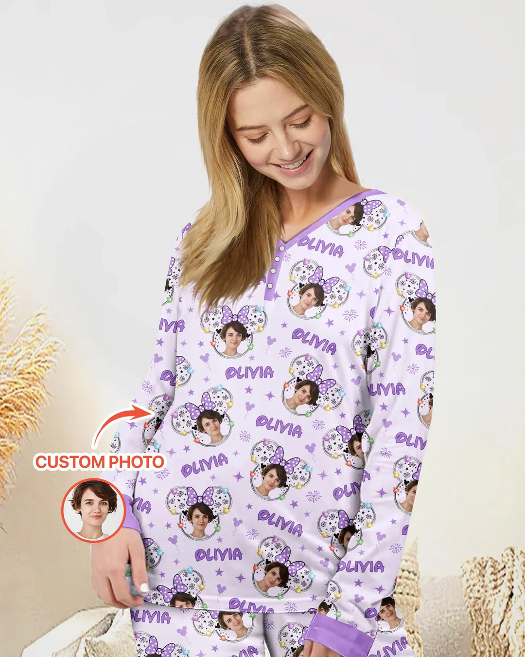 Template Damen Pyjama-Set aus personalisiertem Bambus