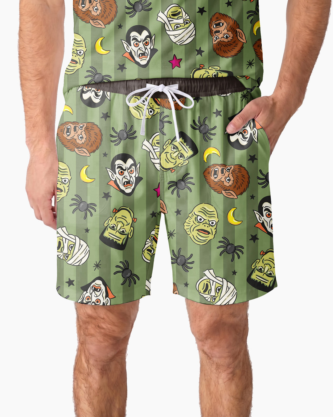 Creepy Crew Family Matching Bamboo Men Short Sleeve Short Pajama Set