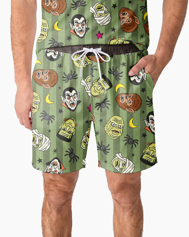 Creepy Crew Family Matching Bamboo Men Short Sleeve Short Pajama Set