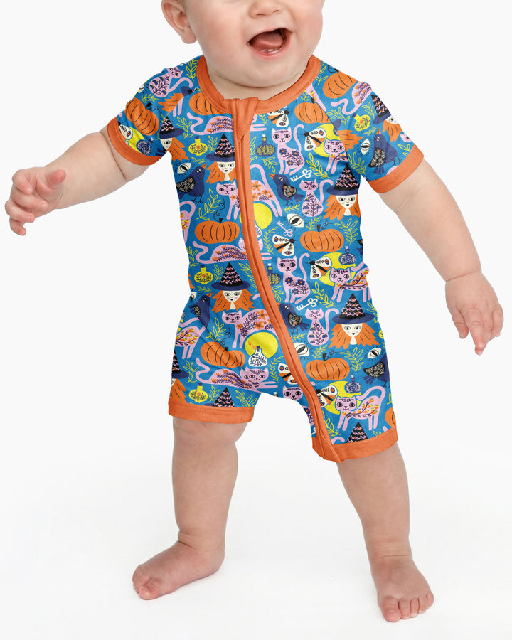 Whimsical Witch Cats Bamboo Shorty Zippy