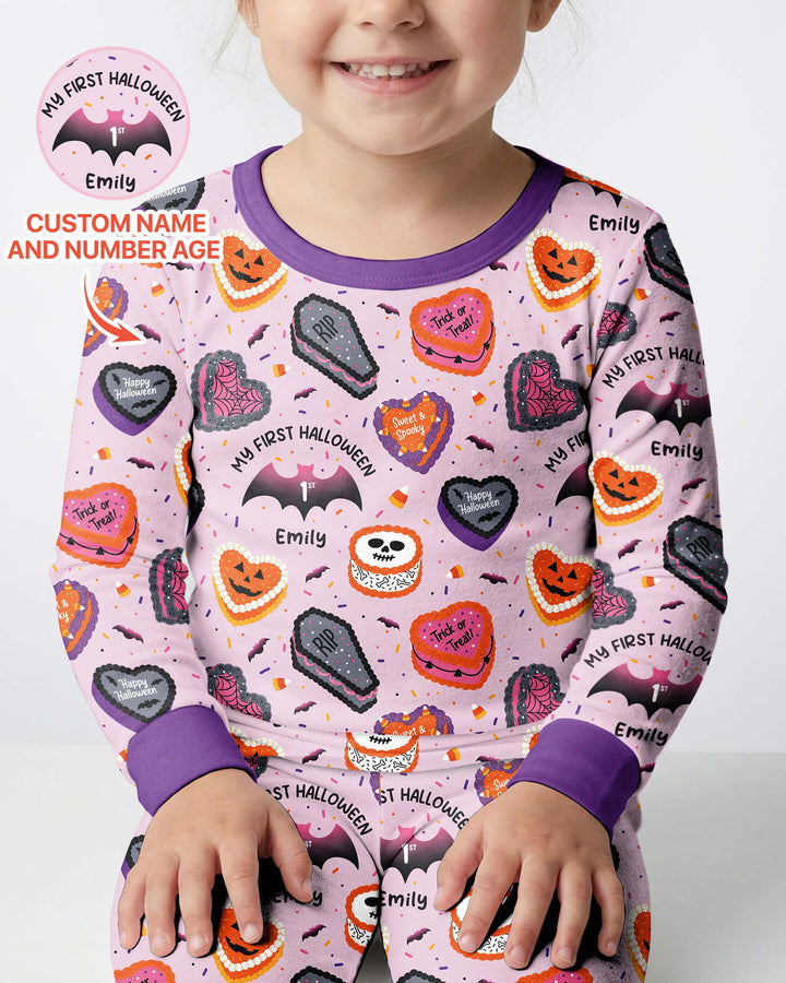 Halloween Is My Birthday Custom Name Bamboo Two Piece Long Sleeve Pajama Set