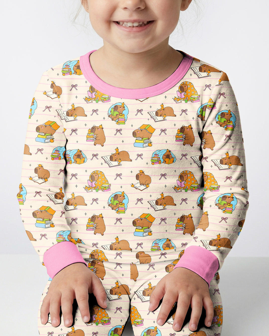 Zweiteiliges Langarm-Pyjama-Set mit Sommerfrüchten