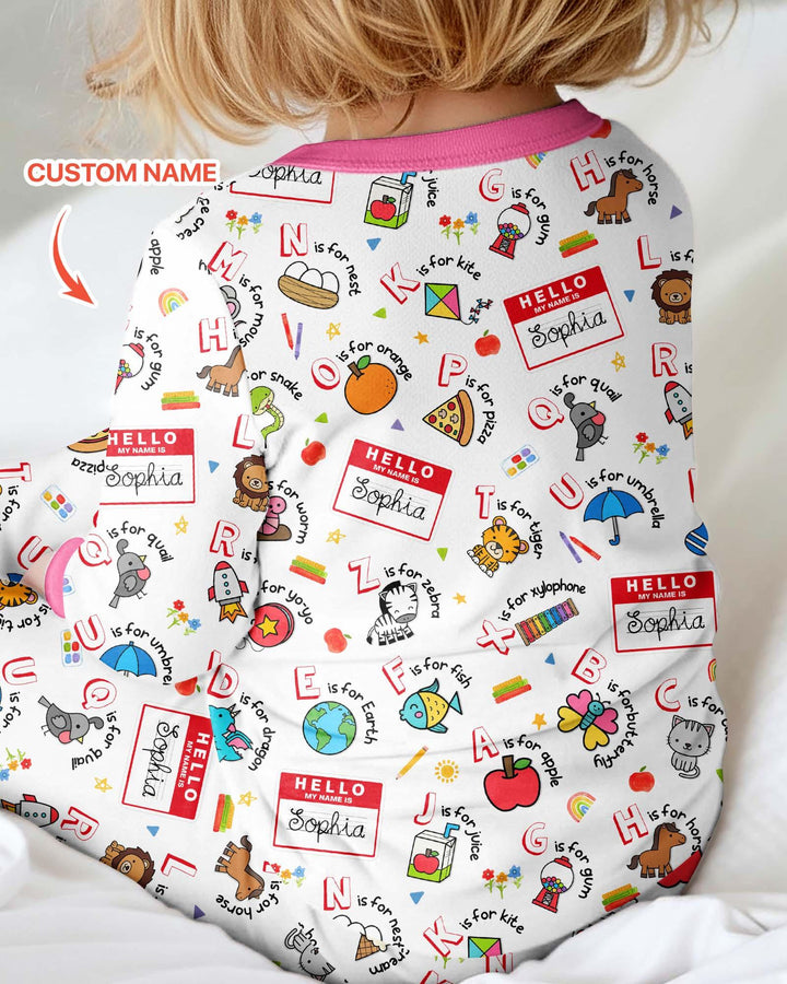 Custom Name Hello School ABCs Bamboo Convertible Zippy