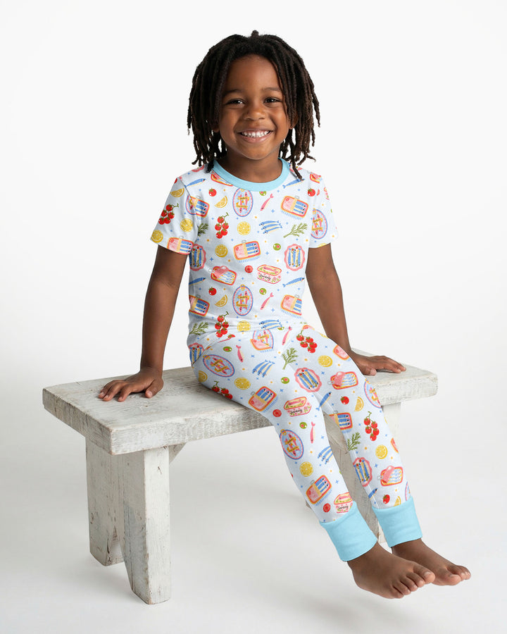 Zweiteiliges, kurzärmliges Pyjama-Set mit Marienkäfern