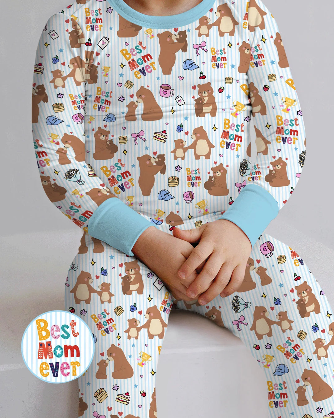 Zweiteiliges Langarm-Pyjama-Set mit Sommerfrüchten