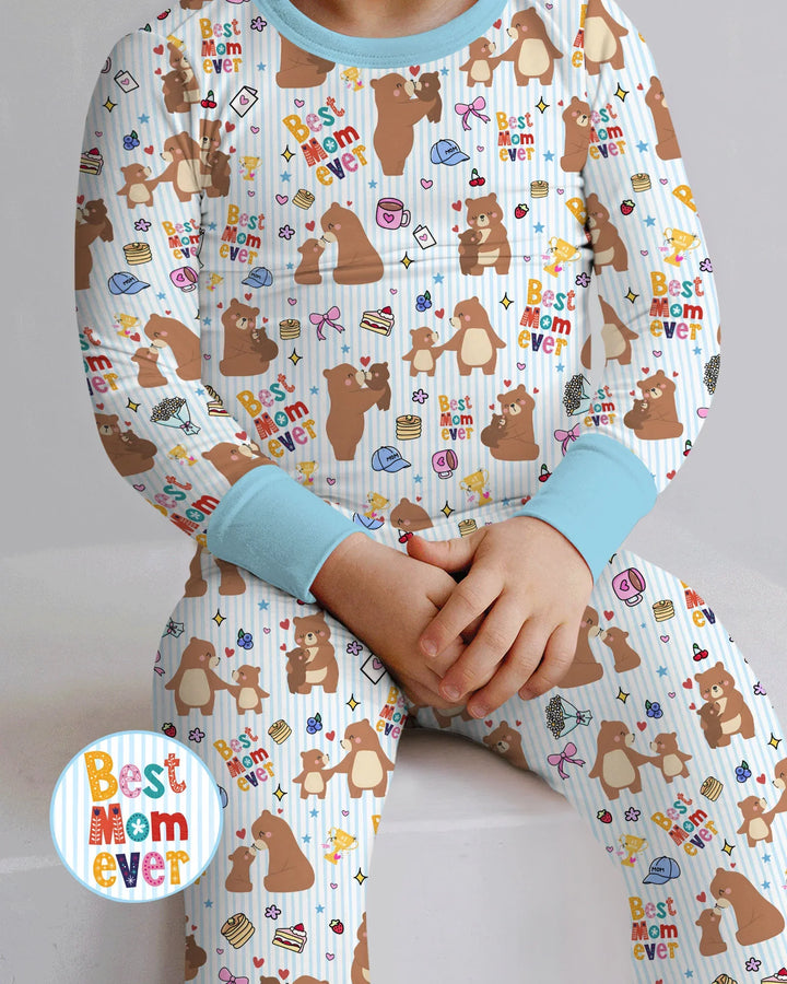 Zweiteiliges Langarm-Pyjama-Set mit Sommerfrüchten