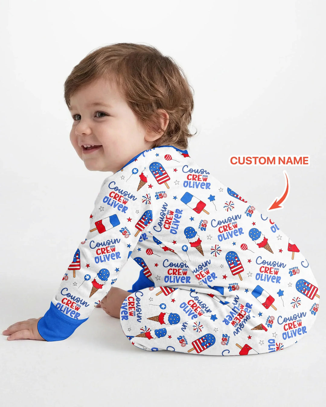 Custom Name 4th of July Cousin Crew Bamboo Convertible Zippy