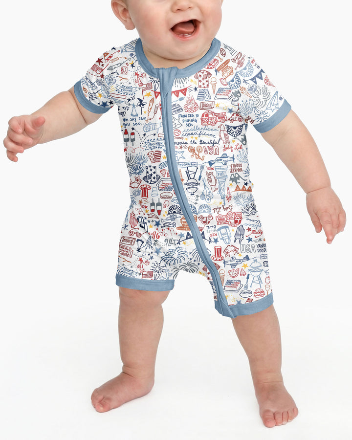 Liberty Doodle 250th Family Matching Bamboo Shorty Zippy