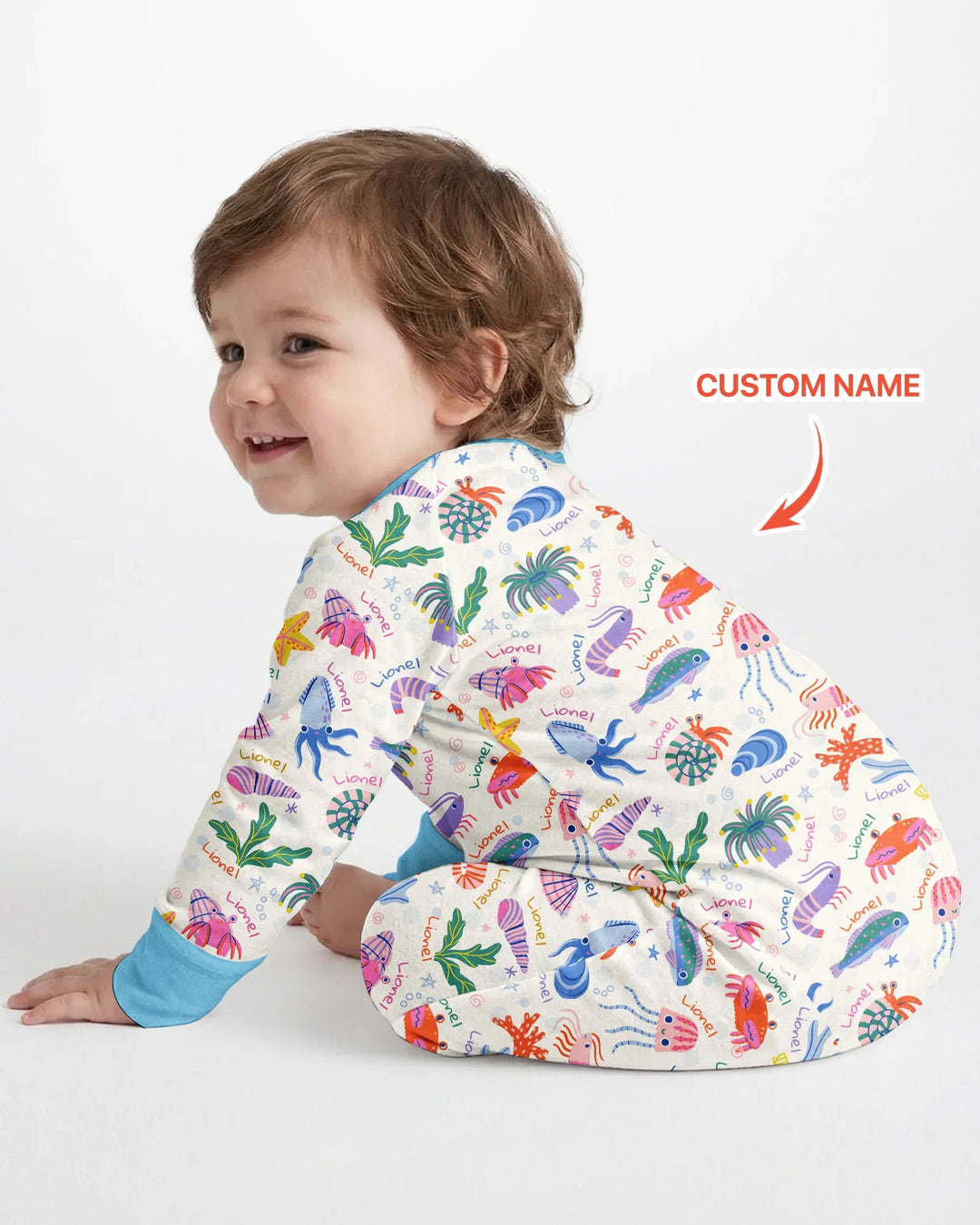 Tide Pool Pals Custom Name Bamboo Convertible Zippy