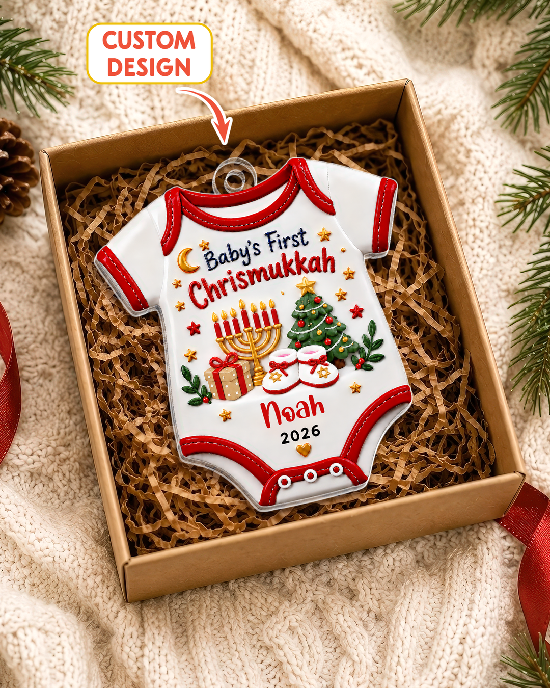 Baby’s First Chrismukkah - Personalized Acrylic Ornament