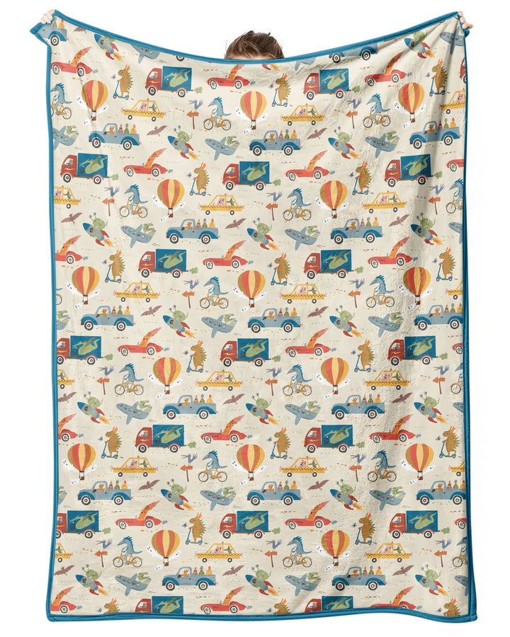 Monsters on the Move Bamboo Blanket