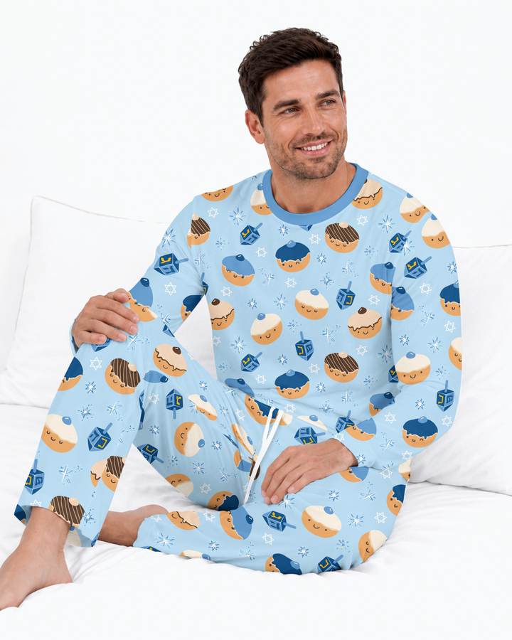 Hanukkah Donut Family Matching Bamboo Men's Pajama Set