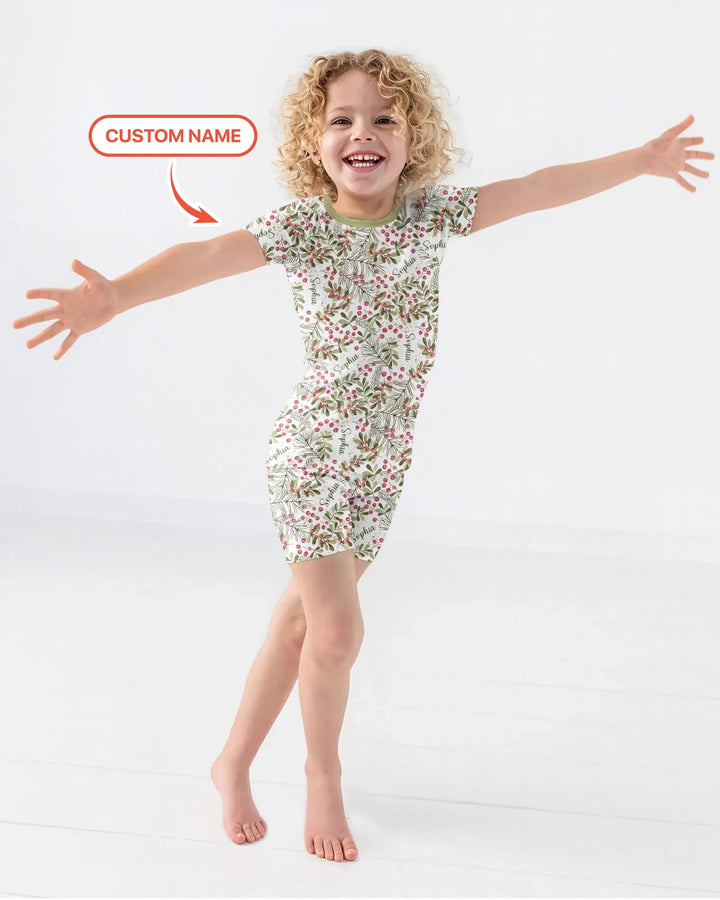 Zweiteiliges Pyjama-Set mit kurzen Ärmeln und Shorts im Sommer-Design