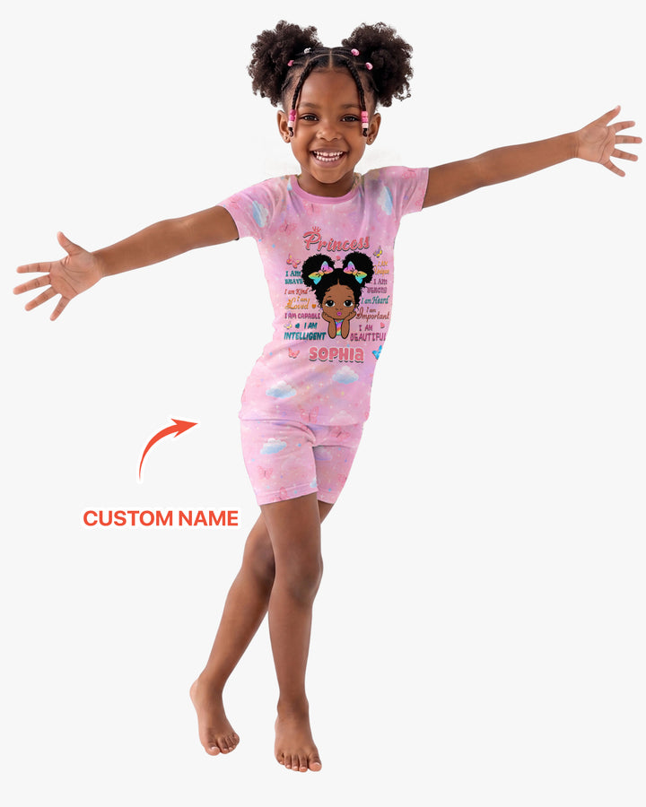 Zweiteiliges Pyjama-Set mit kurzen Ärmeln und Shorts im Sommer-Design