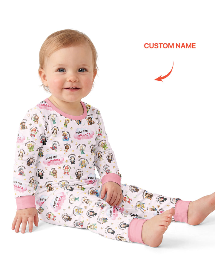 Catholic All Saints Bamboo Two Piece Long Sleeve Pajama Set