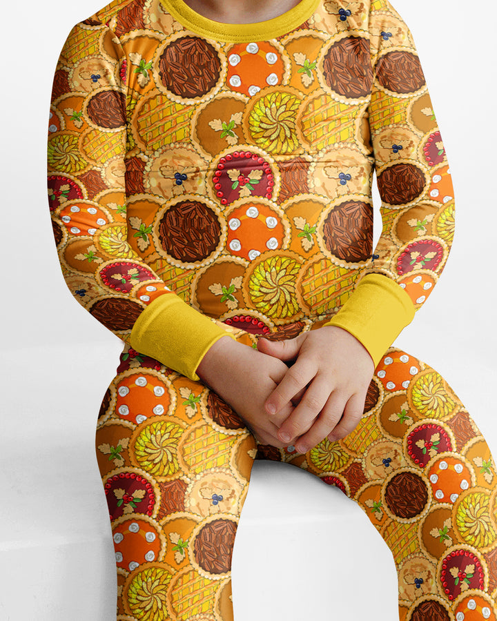 Fall Apple Pie Bamboo Two Piece Long Sleeve Pajama Set