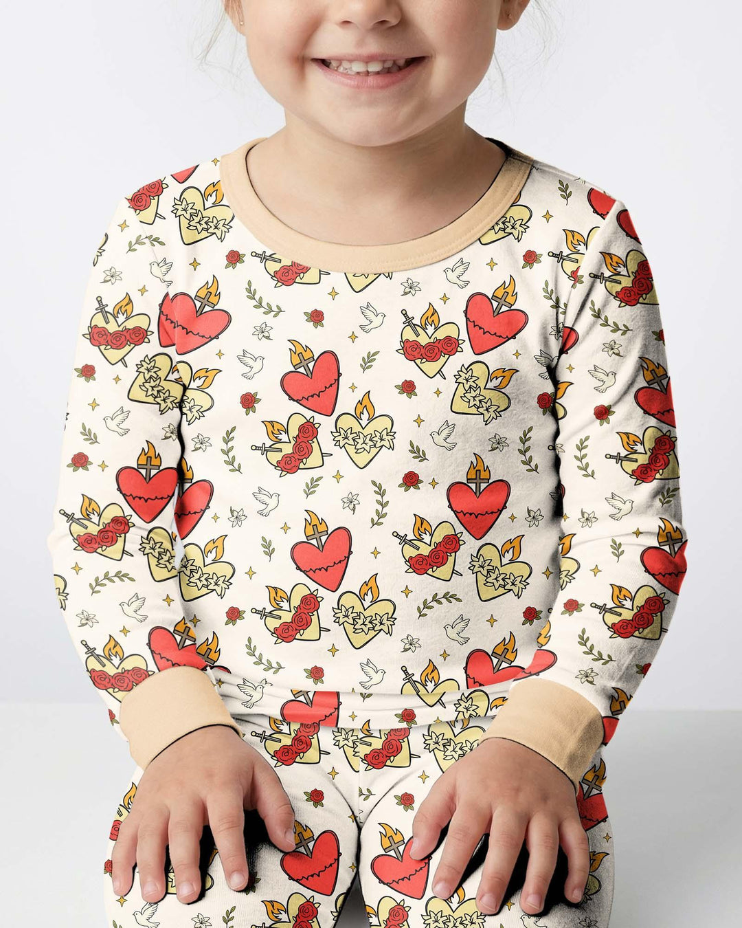Zweiteiliges Langarm-Pyjama-Set mit Sommerfrüchten