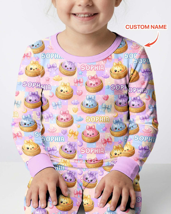 Zweiteiliges Langarm-Pyjama-Set mit Sommerfrüchten
