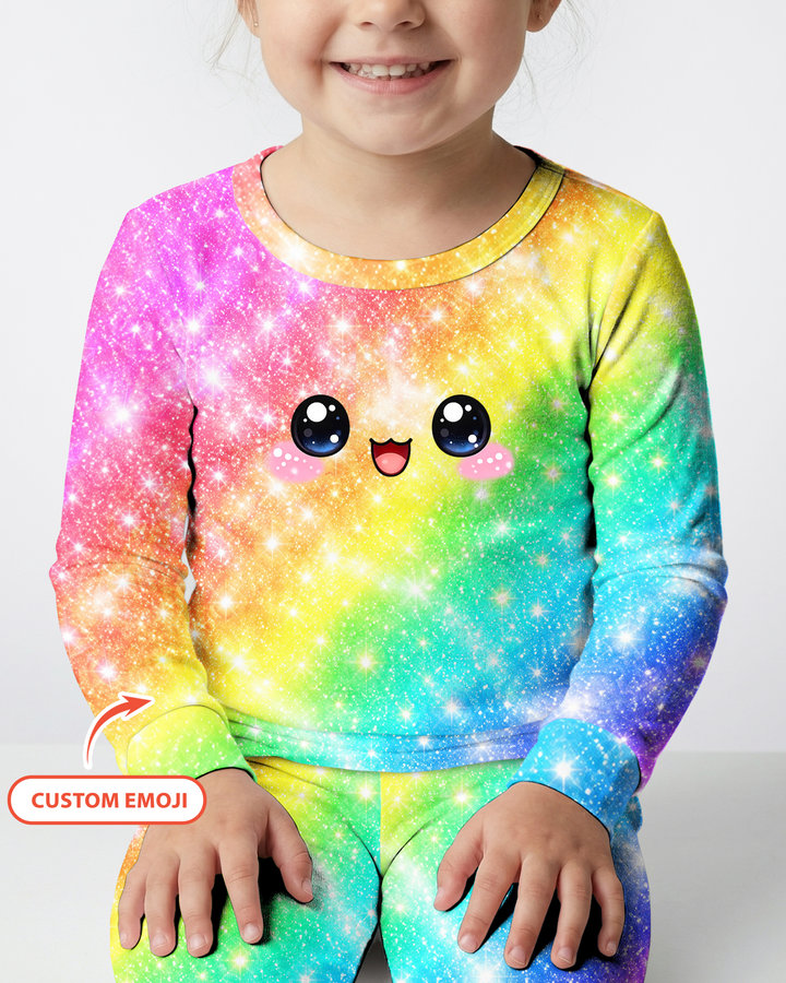 Kawaii Dumplings Emoji Bamboo Two Piece Long Sleeve Pajama Set