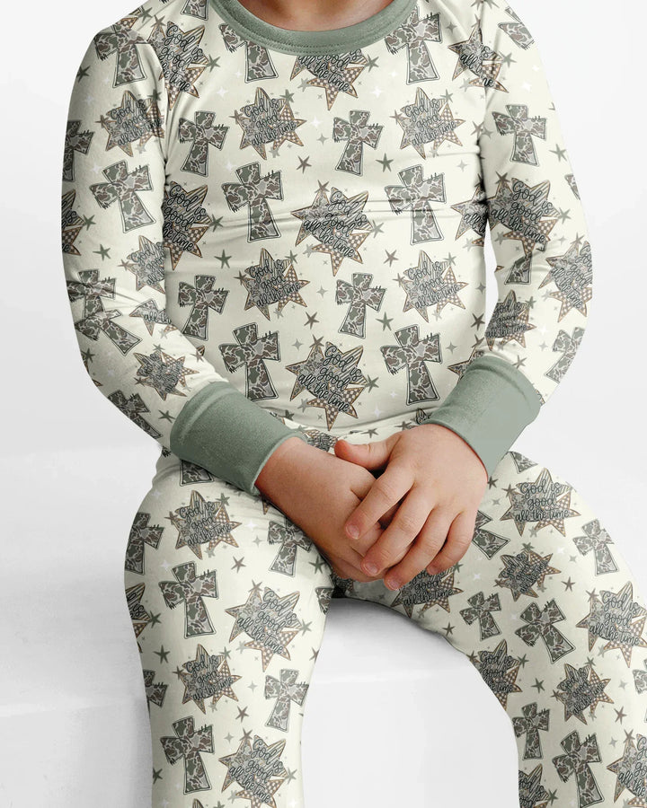 Zweiteiliges Langarm-Pyjama-Set mit Sommerfrüchten