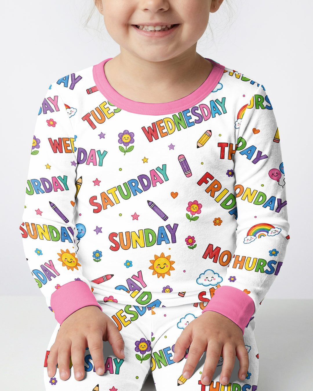 Days of the Week Bamboo Two Piece Long Sleeve Pajama Set