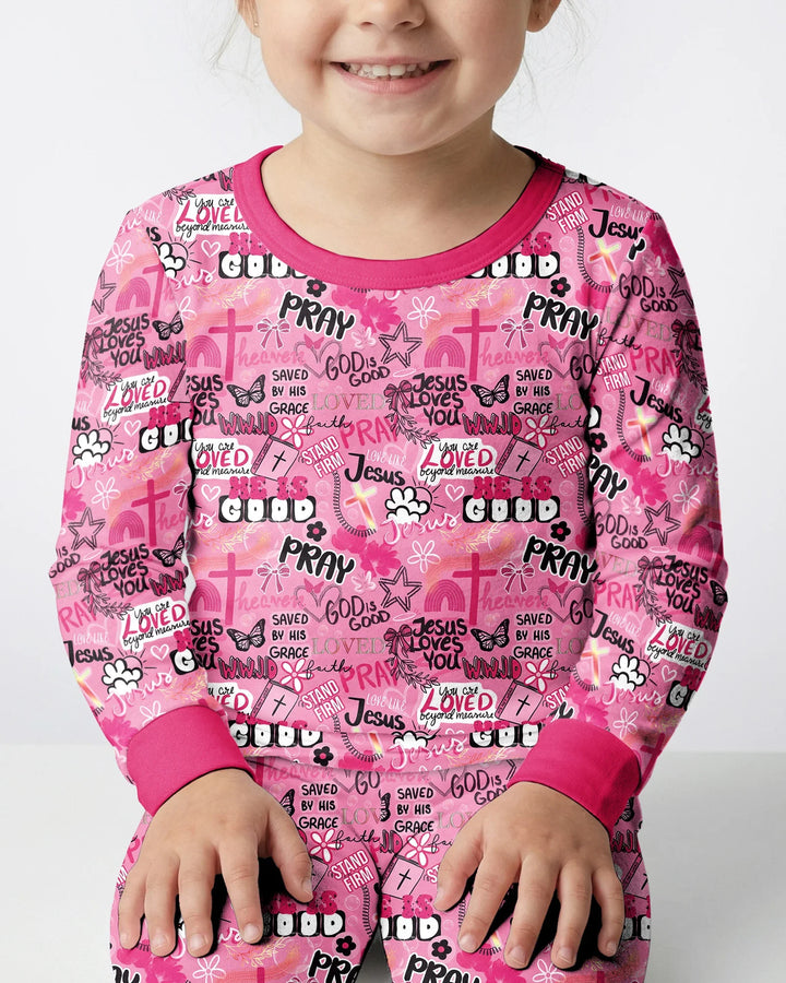 Zweiteiliges Langarm-Pyjama-Set mit Sommerfrüchten