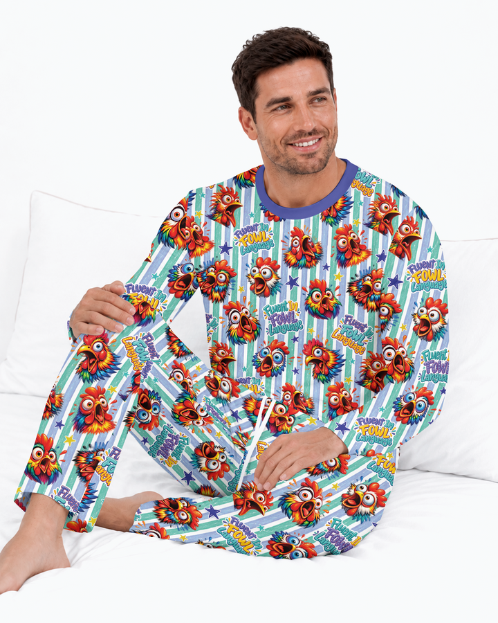 Fluent In Fowl Language Bamboo Men's Pajama Set