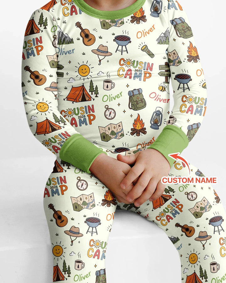 Zweiteiliges Langarm-Pyjama-Set mit Sommerfrüchten