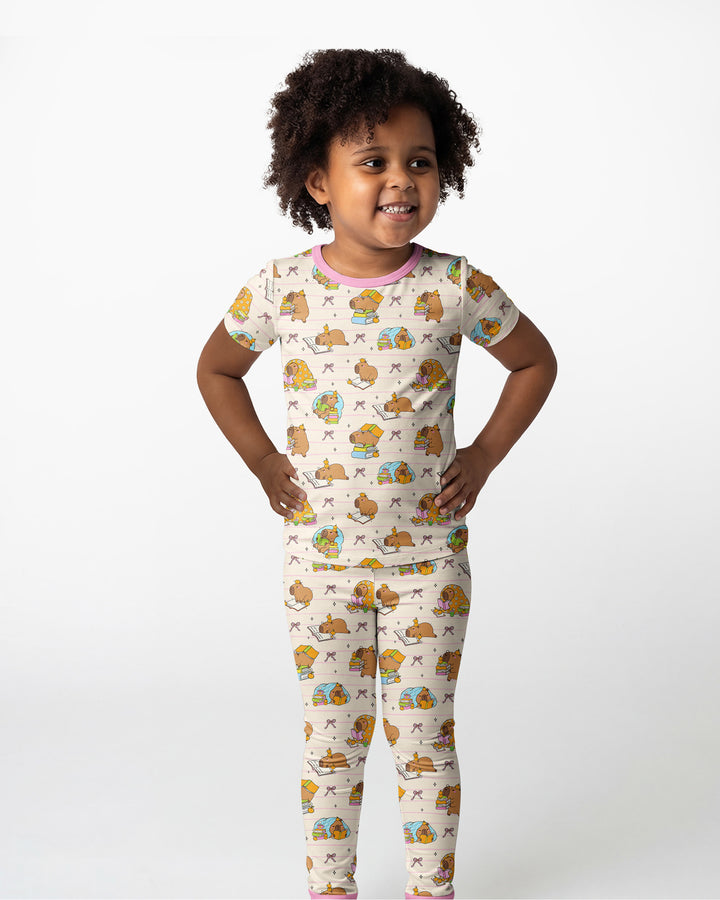 Zweiteiliges, kurzärmliges Pyjama-Set mit Marienkäfern