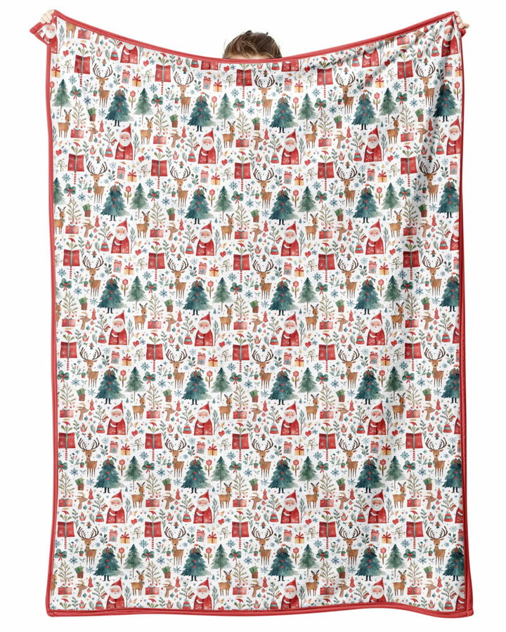 Christmas Tree Santa Bamboo Blanket